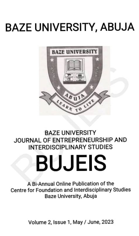 					View Vol. 2 No. 1 (2023): BAZE UNIVERSITY JOURNAL OF ENTREPRENEURSHIP & INTERDISCIPLINARY STUDIES (BUJEIS)
				